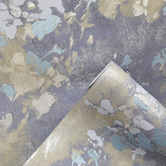 Floral Abstract (Midnight Blue-Silver) - SORLHD201