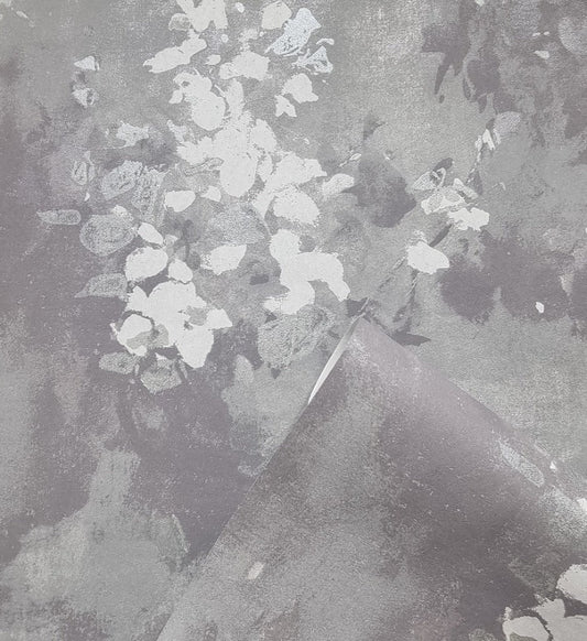 Floral Abstract (Ash Grey-Silver) - SORLHD203