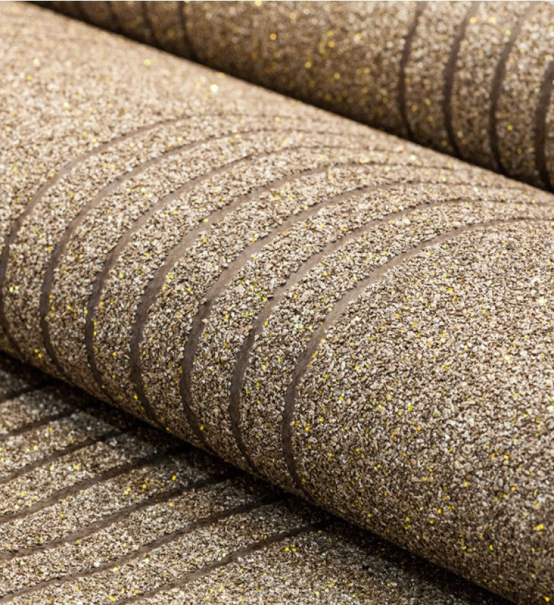 Mica Stripe Wallpaper (Bronze With Gold Glitter) - MSS53
