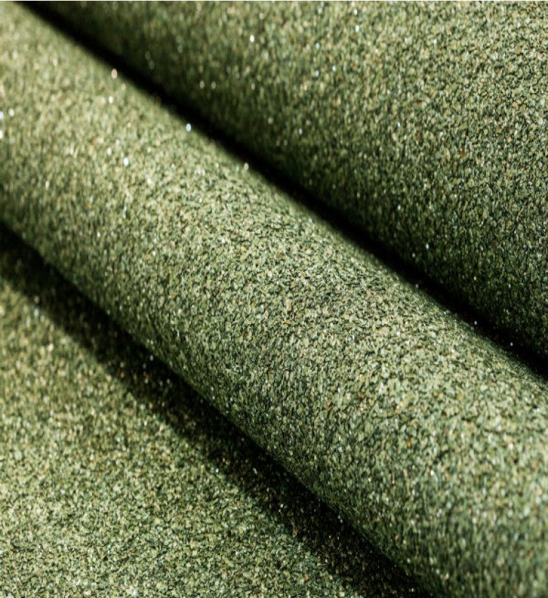Mica Glitter Wallpaper (Emerald Green With Silver Glitter) - MS57