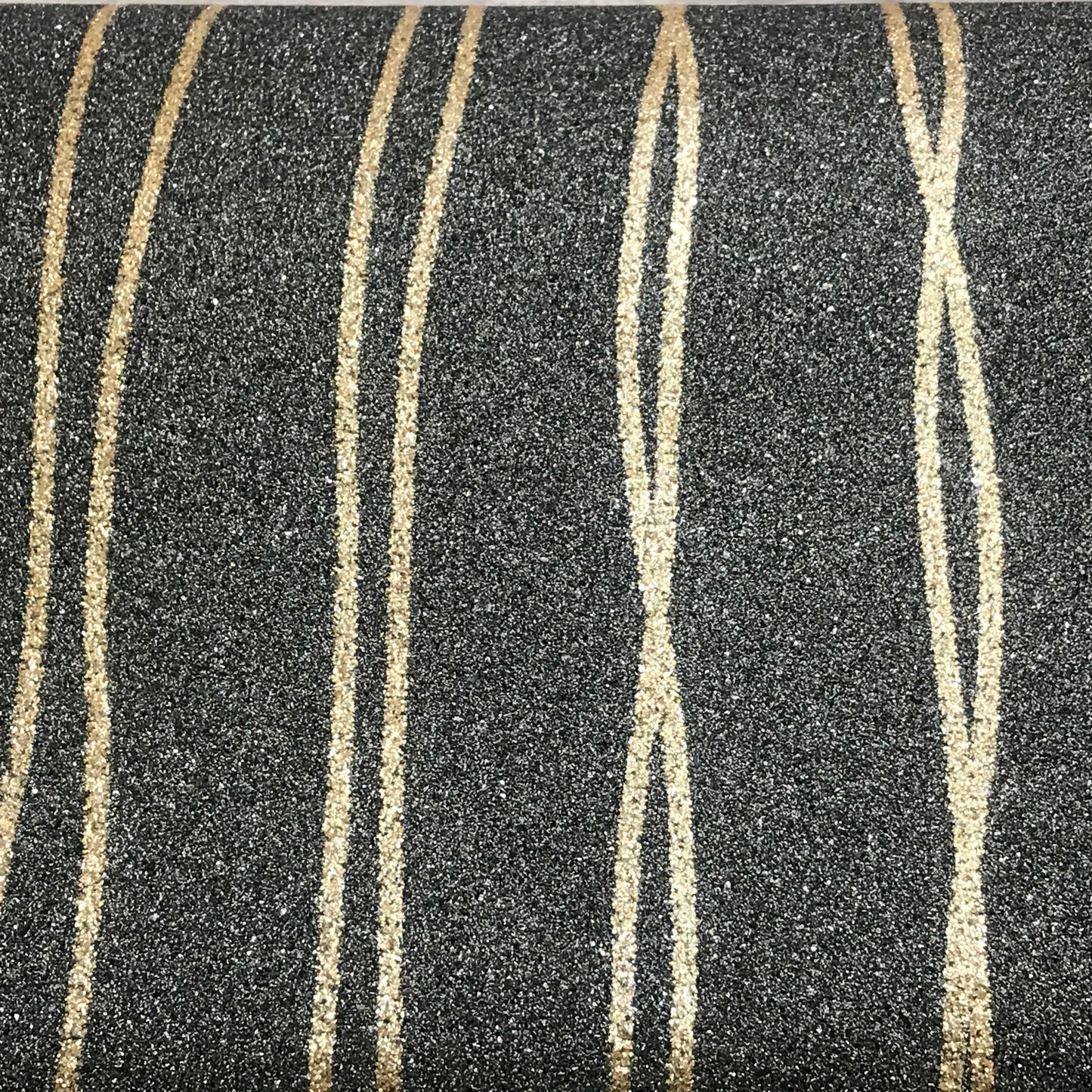 Mica Curve Glitter Wallpaper (Black With Gold Glitter) - MSC59