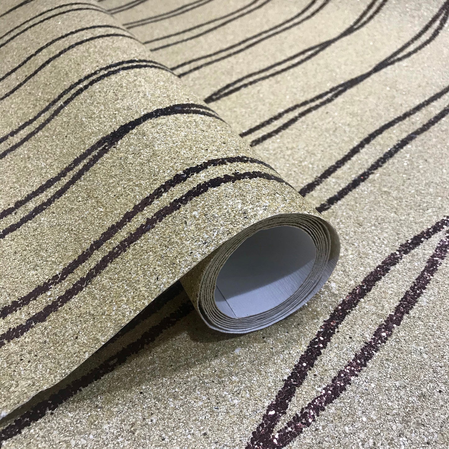 Mica Curve Glitter Wallpaper (Sandy Gold With Bronze Glitter) - MSC64