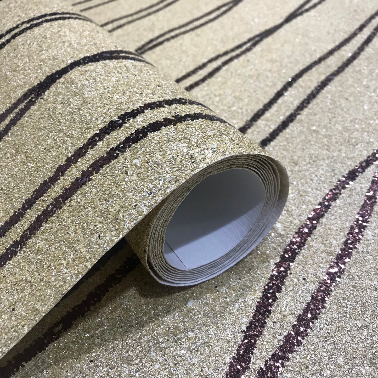 Mica Curve Glitter Wallpaper (Sandy Gold With Bronze Glitter) - MSC64
