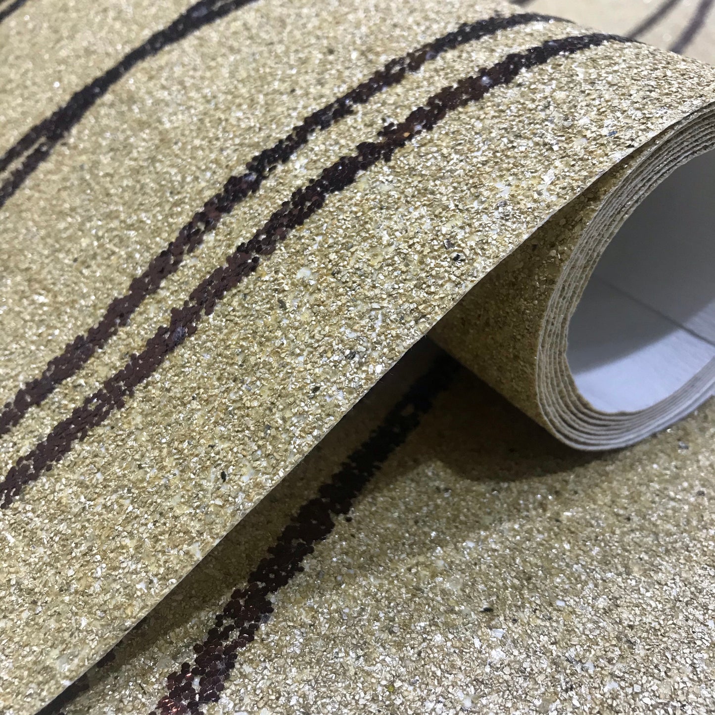 Mica Curve Glitter Wallpaper (Sandy Gold With Bronze Glitter) - MSC64