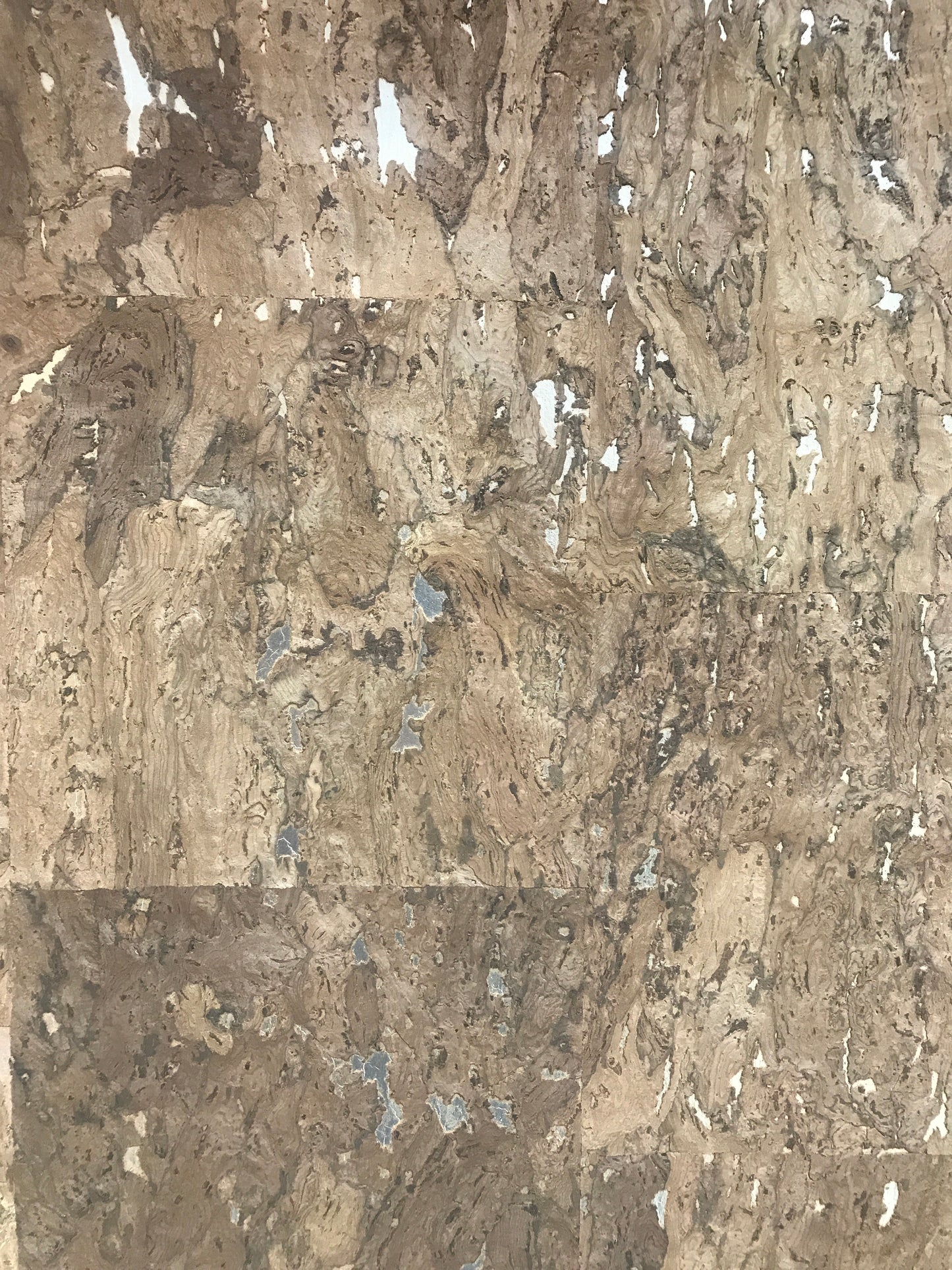 Cork Wallpaper Natural (Brown-Silver) C1