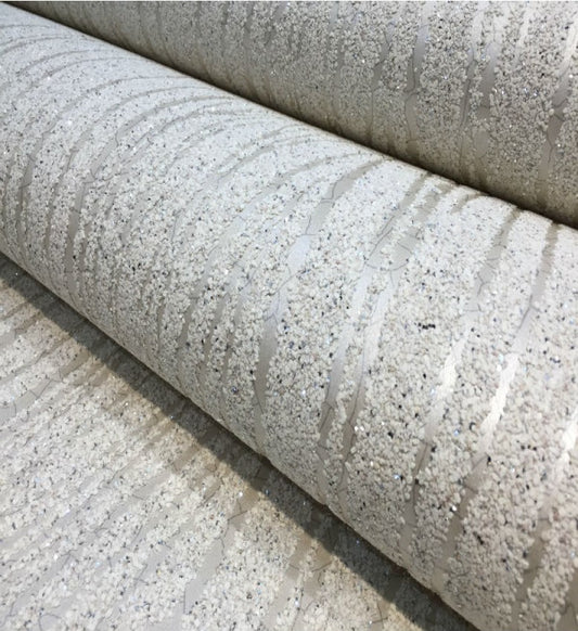 Mica MS Branch Glitter Wallpaper (White With Sliver Glitter) - MSB13