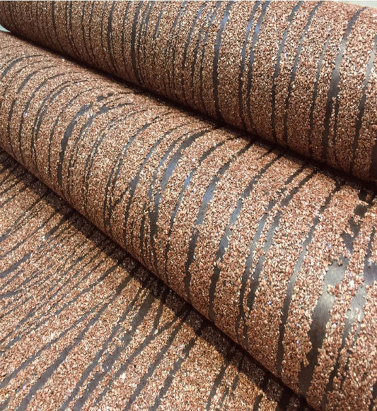 Mica MS Branch Glitter Wallpaper (Burnt Orange With Sliver Glitter) - MSB53