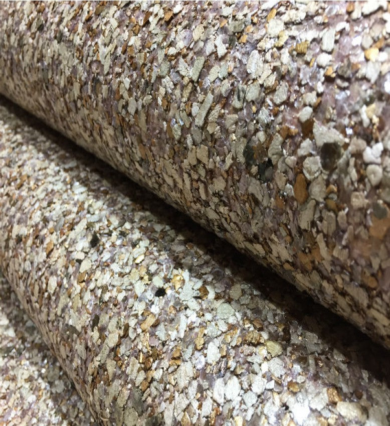 Mica High Gloss Pebble Wallpaper - Cotton Rose (Silver/Gold Pebble) - ML56