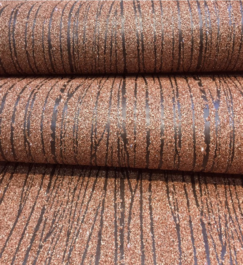 Mica MS Branch Glitter Wallpaper (Burnt Orange With Sliver Glitter) - MSB53