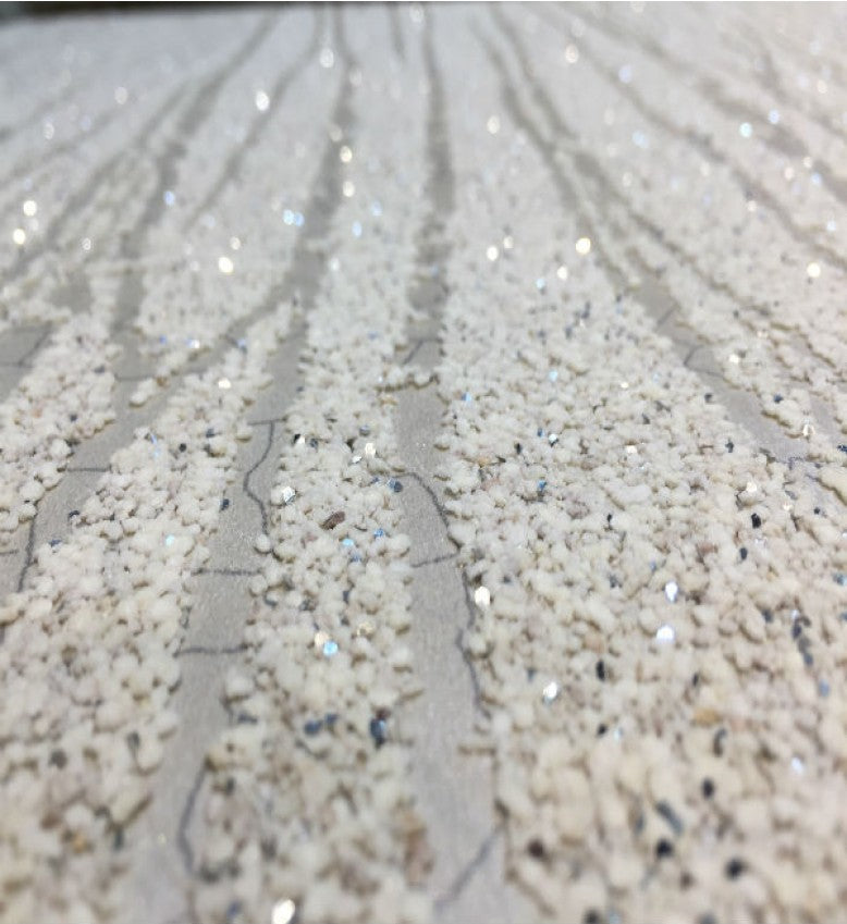 Mica MS Branch Glitter Wallpaper (White With Sliver Glitter) - MSB13