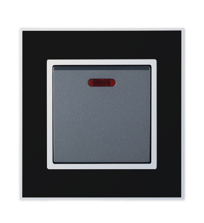 1 Gang Black Mirror Finish Light Switch