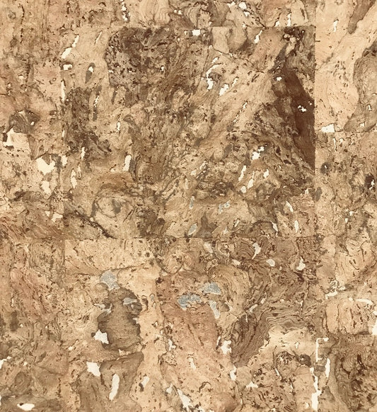 Cork Wallpaper Natural (Brown-Silver) C1